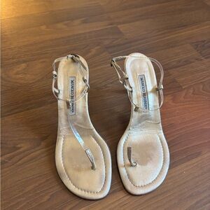 Manolo Blahnik Gold Sandals